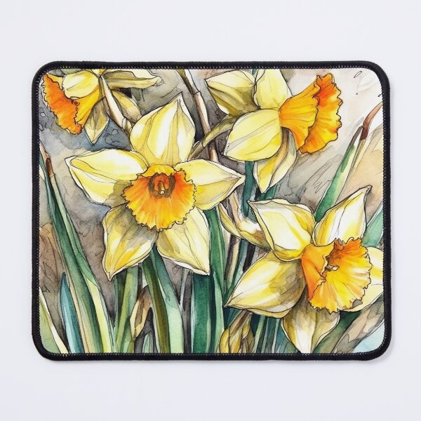 Item preview, Watercolor Wash Spring Daffodils designed and sold by Matt's Artificial Nature.