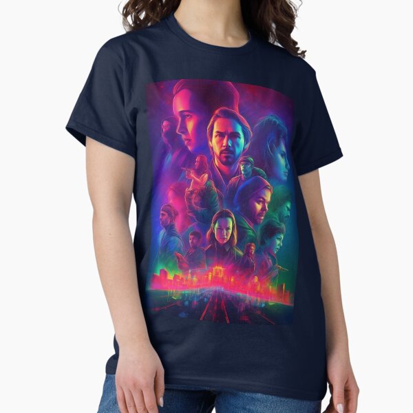 Item preview, Generative AI Stranger Things- The characters are transported to a futuristic city, with neon lights and advanced technology designed and sold by JuxtaJoy Studios.
