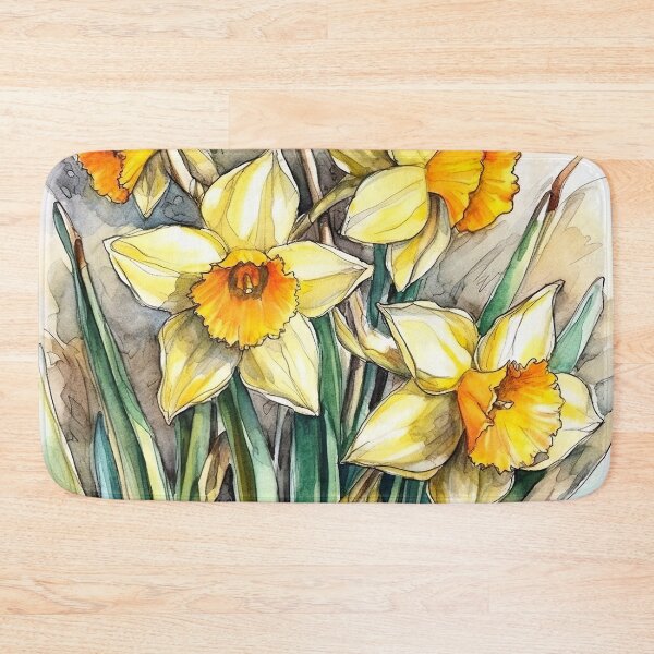 Item preview, Watercolor Wash Spring Daffodils designed and sold by Matt's Artificial Nature.