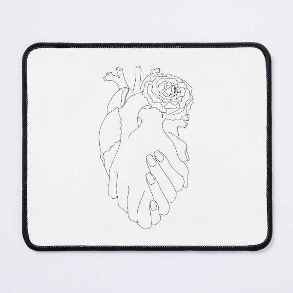 Item preview, Holding Hands Anatomical Heart Line Drawing designed and sold by Olivia Ossege.