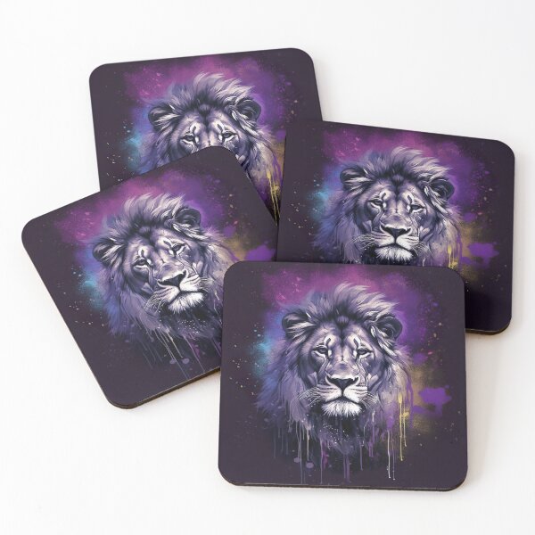 Item preview, Noble purple lion paint drops designed and sold by Feluceo.
