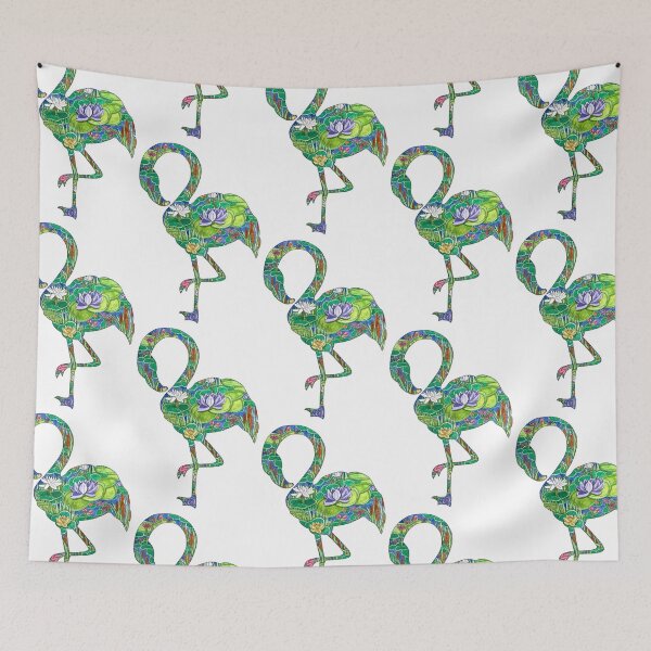 Item preview, Watercolor Flamingo Floral Silhouette designed and sold by Sproutopia-Art.