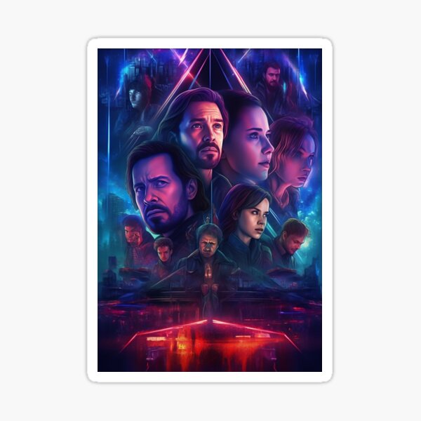 Item preview, AI Generated Stranger Things- The characters are transported to a futuristic city, with neon lights and advanced technology designed and sold by JuxtaJoy Studios.