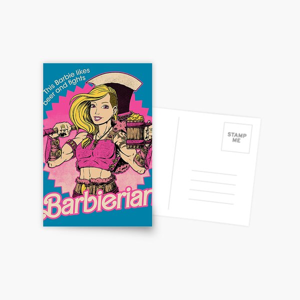Barbarian Doll - Powerful RPG Doll Postcard