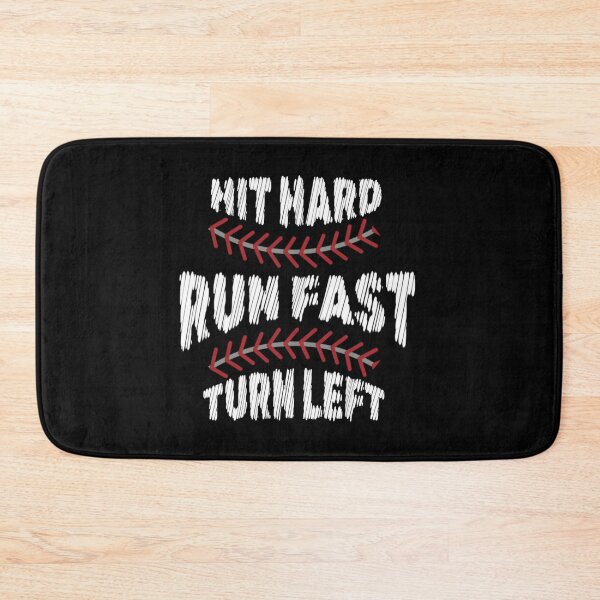 Item preview, Hit Hard Run Fast Turn Left Baseball Player fans designed and sold by Roomshoping.