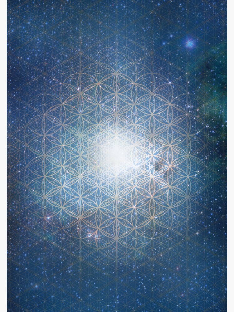 Thumbnail 3 of 3, Sticker, The Fruit of life Space Art Sacred Geometry designed and sold by Truthseekmedia.