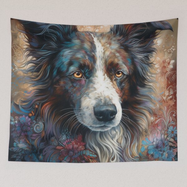 Item preview, Tribal Border Collie Dog Art 6 designed and sold by DiatomDesigns.