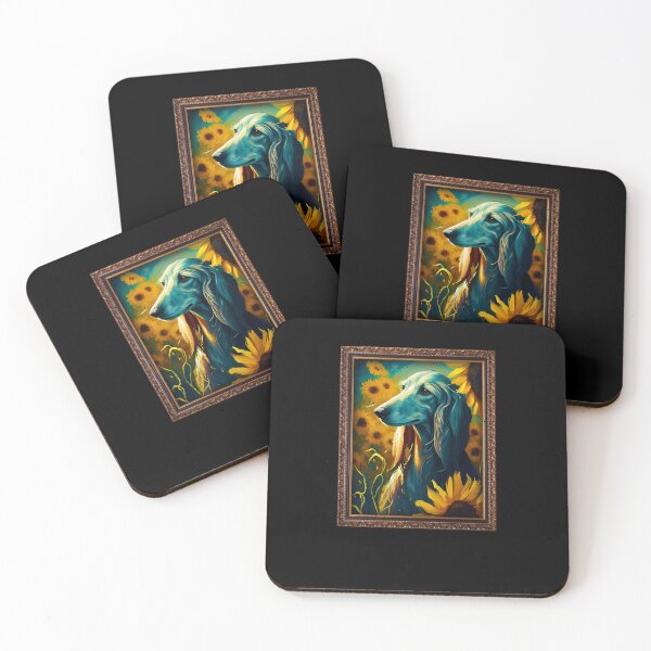 Item preview, Saluki Sunflower Painting Adorable Dog designed and sold by rafaeltto.
