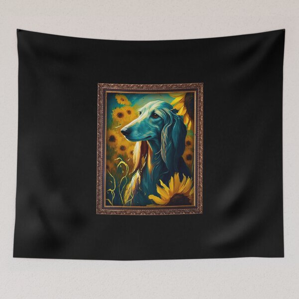 Item preview, Saluki Sunflower Painting Adorable Dog designed and sold by rafaeltto.