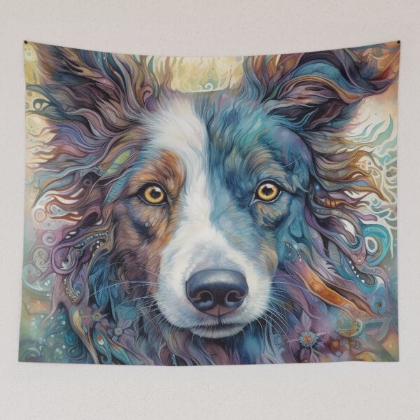 Item preview, Tribal Border Collie Dog Art 7 designed and sold by DiatomDesigns.