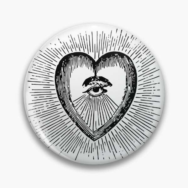 Item preview, Heart Eye Vintage Alchemical Goth Ocultismo Espeluznante Xilografía Obra de arte designed and sold by BoyPilot Goods.
