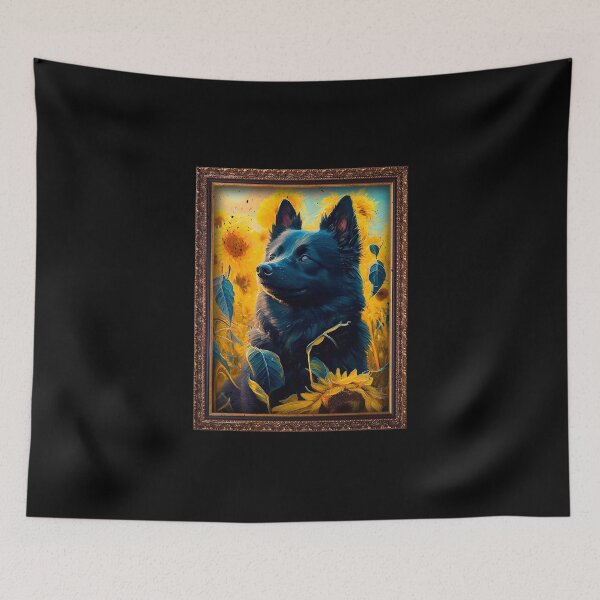 Item preview, Schipperke Sunflower Painting Adorable Dog designed and sold by rafaeltto.