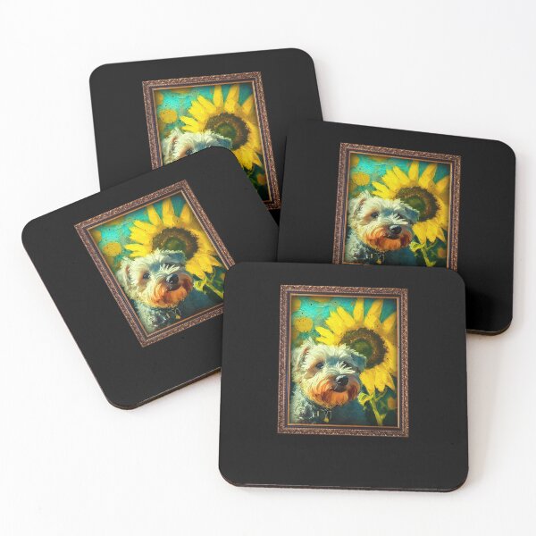 Item preview, Schnoodle Sunflower Painting Adorable Dog designed and sold by rafaeltto.