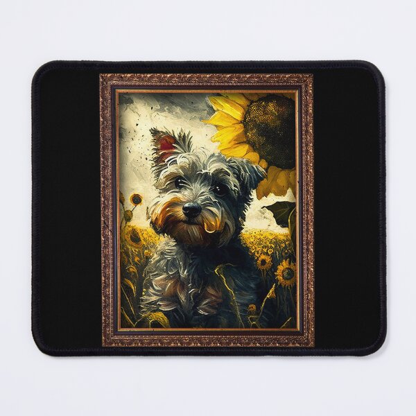 Item preview, Schnoodle Sunflower Painting Adorable Dog designed and sold by rafaeltto.
