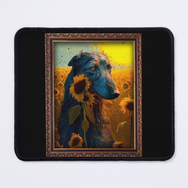 Item preview, Scottish Deerhound Sunflower Painting Adorable Dog designed and sold by rafaeltto.