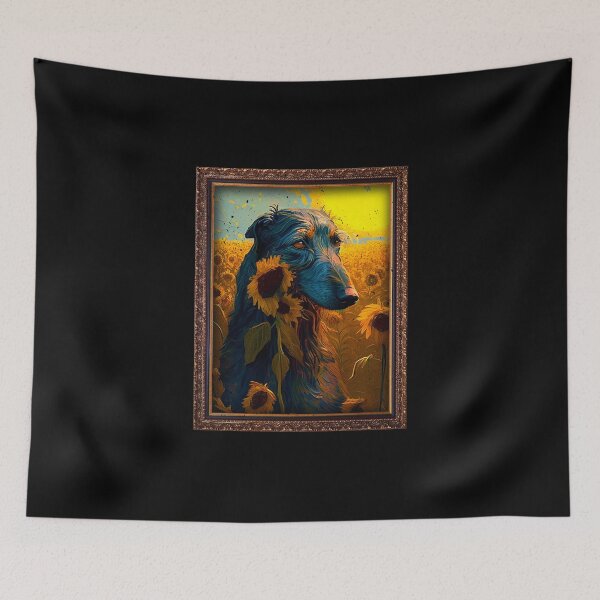 Item preview, Scottish Deerhound Sunflower Painting Adorable Dog designed and sold by rafaeltto.