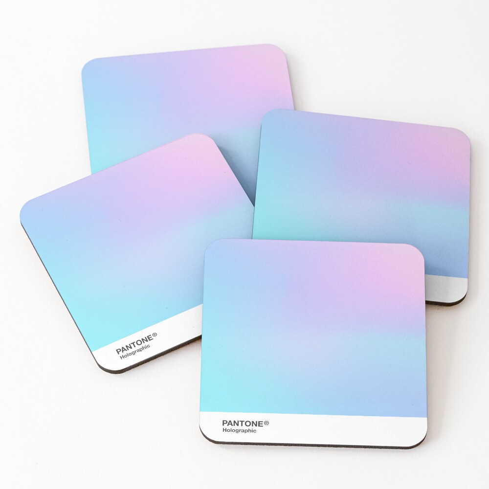 H.I.P.A.B - Holographic Iridescent Pantone Aesthetic Background 3 Coasters (Set of 4)