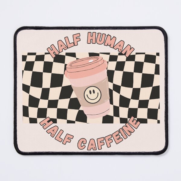 Item preview, Half Human Half Caffeine pink checkerboard sticker design logo designed and sold by mnkygirl13.