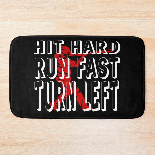 Item preview, Hit Hard Run Fast Turn Left Baseball Player fans designed and sold by Roomshoping.