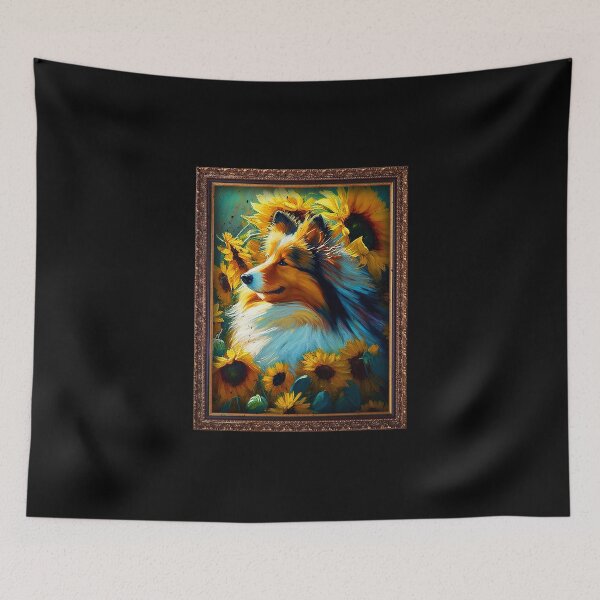 Item preview, Shetland Sheepdog Sheltie Sunflower Painting Adorable Dog designed and sold by rafaeltto.
