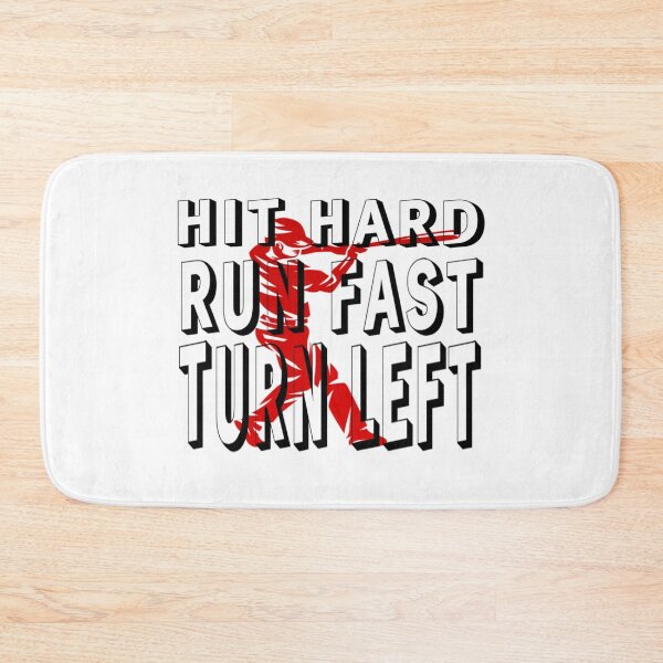 Item preview, Hit Hard Run Fast Turn Left Baseball Player fans designed and sold by Roomshoping.