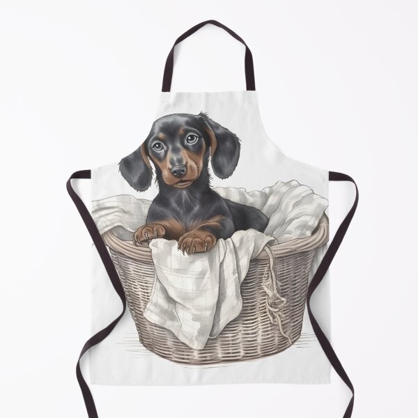 Item preview, Hand-Drawn Dachshund Puppy in Laundry Basket designed and sold by cy312.