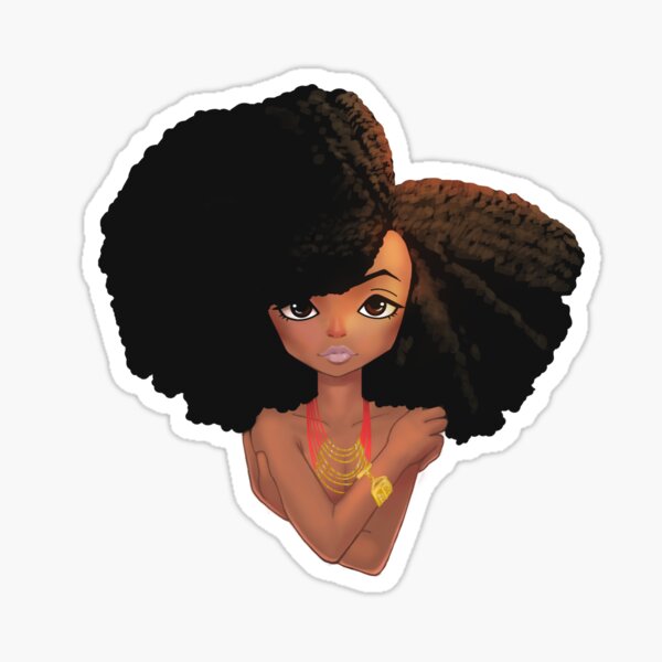 Headwrap Afro Black Girl Sticker Laptop Decal Planner Sticker Natural Hair African American Afro Art Black Girl Sticker
