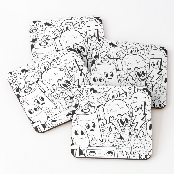 Item preview, Black and white doodle characters  designed and sold by Ross Hendrick.