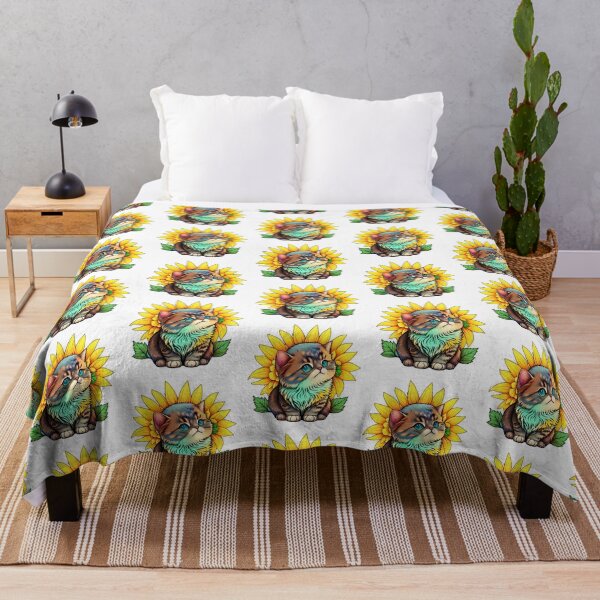Item preview, Pawsitively Adorable A Cute Cat and Sunflower Summer designed and sold by CuteZest.
