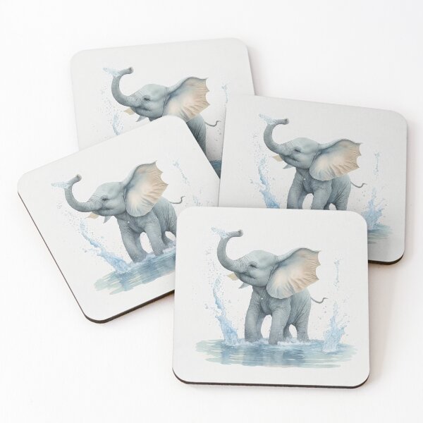 Item preview, Whimsical Baby Elephant Watercolor: Dreamy Children's Book Style Illustrations designed and sold by mfbyrm.