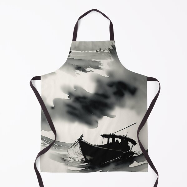 Item preview, Two Boats Battling Against the Relentless Force of the Ocean Waves designed and sold by BrendaDesigner.