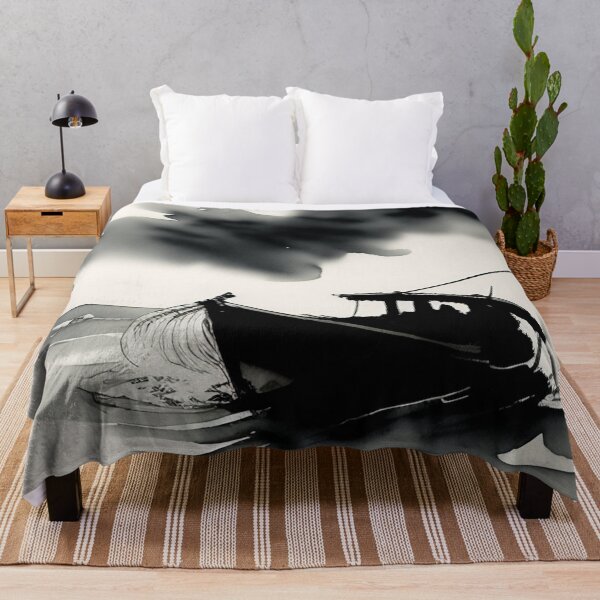 Item preview, Two Boats Battling Against the Relentless Force of the Ocean Waves designed and sold by BrendaDesigner.