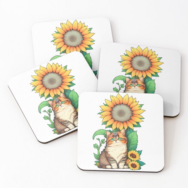 Item preview, Pawsitively Adorable A Cute Cat and Sunflower Summer designed and sold by CuteZest.