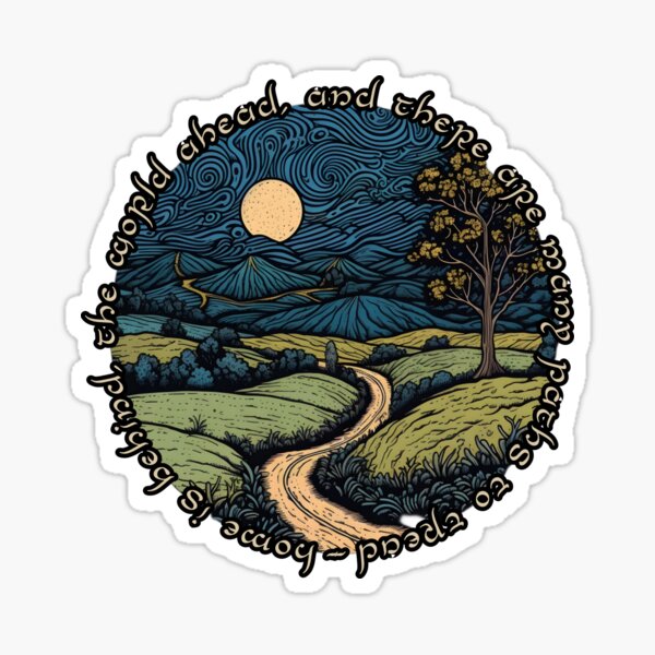 Item preview, Home is Behind, the World Ahead - Quote - Winding Road - Lineart - Fantasy designed and sold by Fenay Designs.