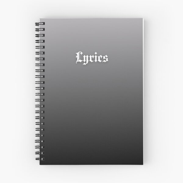 Item preview, Lyrics Notebook Grey Black Gradient designed and sold by Ninjakandy.