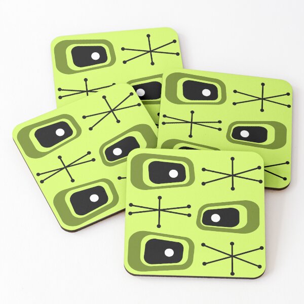 Aperçu de l'œuvre Atomic Age TVs Starbursts Vert Chartreuse créée et vendue par thepixelgarden.