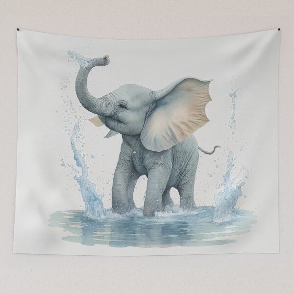Item preview, Whimsical Baby Elephant Watercolor: Dreamy Children's Book Style Illustrations designed and sold by mfbyrm.