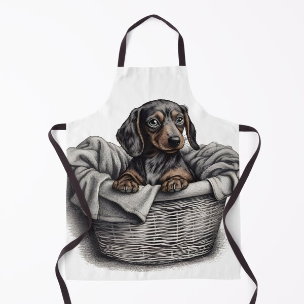 Item preview, Hand-Drawn Dachshund Puppy in Laundry Basket designed and sold by cy312.