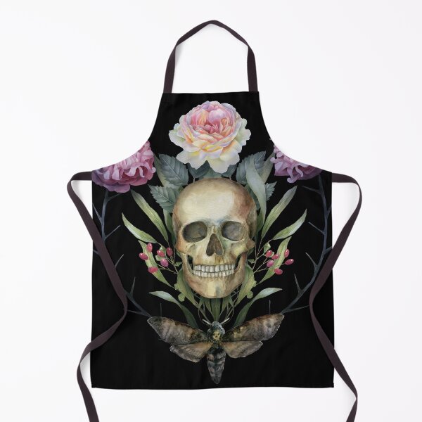 Item preview, Samhein - Beautiful Skull and Flowers Moth Watercolor designed and sold by BoyPilot Goods.