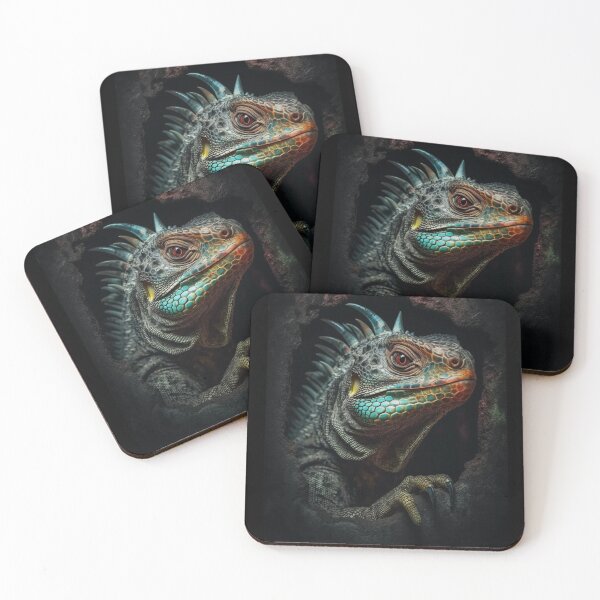 Item preview, Realistic Iguana Lizard with Big Eyes Peeking Through Hole designed and sold by KaozKitten.