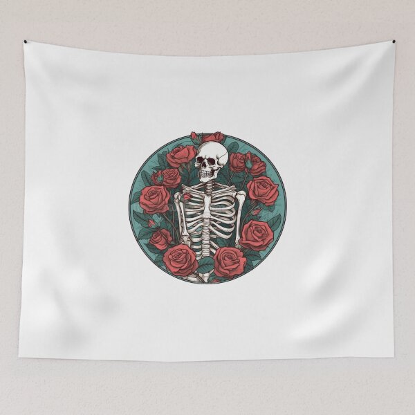 Item preview, Skeleton and Roses designed and sold by HandCraftedArt.