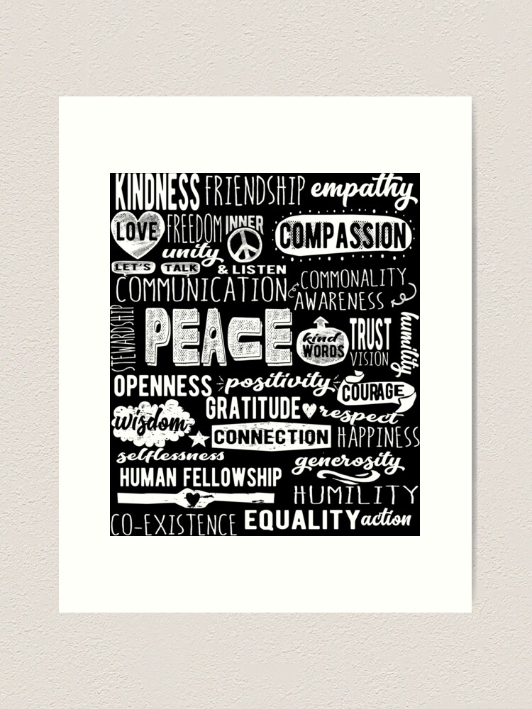 Wall Art Print, Peace, love & empathy