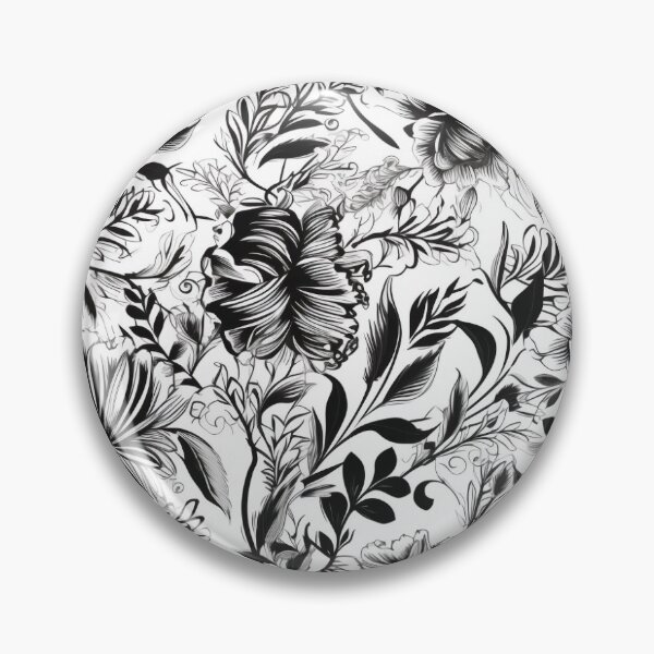 Artikelvorschau, Schwarz-Weiß-Blumenmuster entworfen und verkauft von stephne.