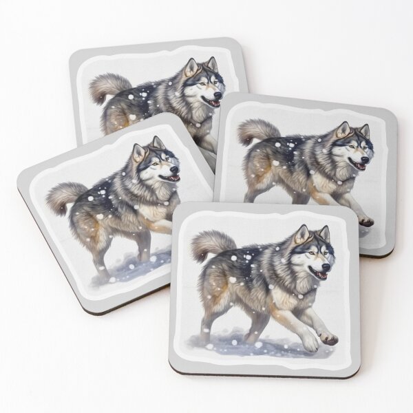 Item preview, Malamute running in snow designed and sold by MountainPaws.