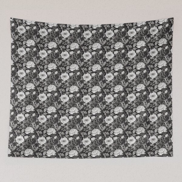 Item preview, Black and White Floral Pattern designed and sold by stephne.