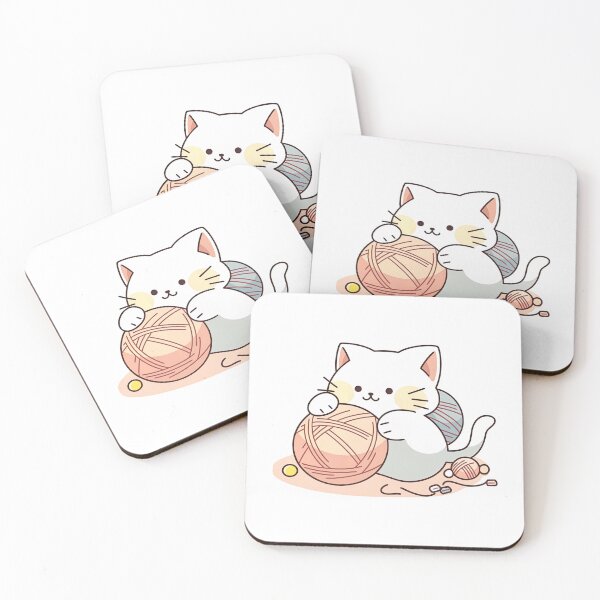 Item preview, chibi cat playing with yarn ball | Japanese Anime style designed and sold by mtperspective.