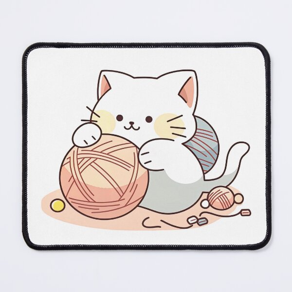 Item preview, chibi cat playing with yarn ball | Japanese Anime style designed and sold by mtperspective.