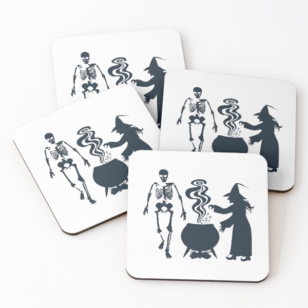 Item preview,  Gothic witch halloween spooky skeleton silhouette designed and sold by chuckletuckle.