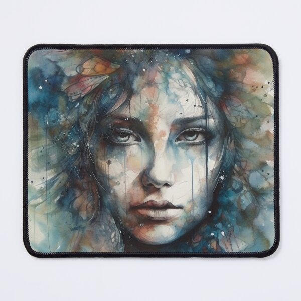 Item preview, Oracle of Wisdom, Abstract Digital Art, Watercolor Woman's Face, Knowledge, Fantasy, Hyman Bloom, Thiago Valdi, Zhang Jingna, High Resolution, 4:5 Ratio, Wall Art, Intrigue designed and sold by stateofhuman.