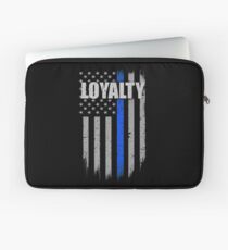 THIN BLUE LINE AMERICAN FLAG LOYALTY Laptop Sleeve